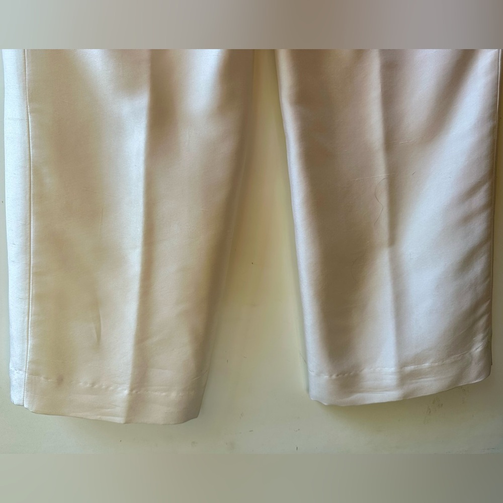 Neiman Marcus 100% Silk Elegant Cream White Women's Pants, XL - Picture 9 of 9